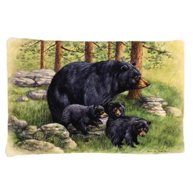 Taie d'Oreiller Standard en Tissu Black Bears par Daphne Baxter