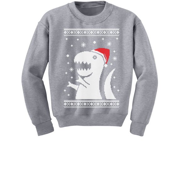 Tstars Boys Unisex Ugly Christmas Sweater Big Trex Santa Kids Christmas Gift Funny Humor Holiday Shirts Xmas Party Christmas Gifts for Boy Kids Sweatshirt Ugly Xmas Sweater