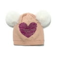 thumbnail image 2 of Otqutp 3 to 10Years Children's Sun Cap Knit Hat Woolen Hat Double Hairball Woolen Hat Girls Love Knit Hat Valentine's Day, 2 of 5