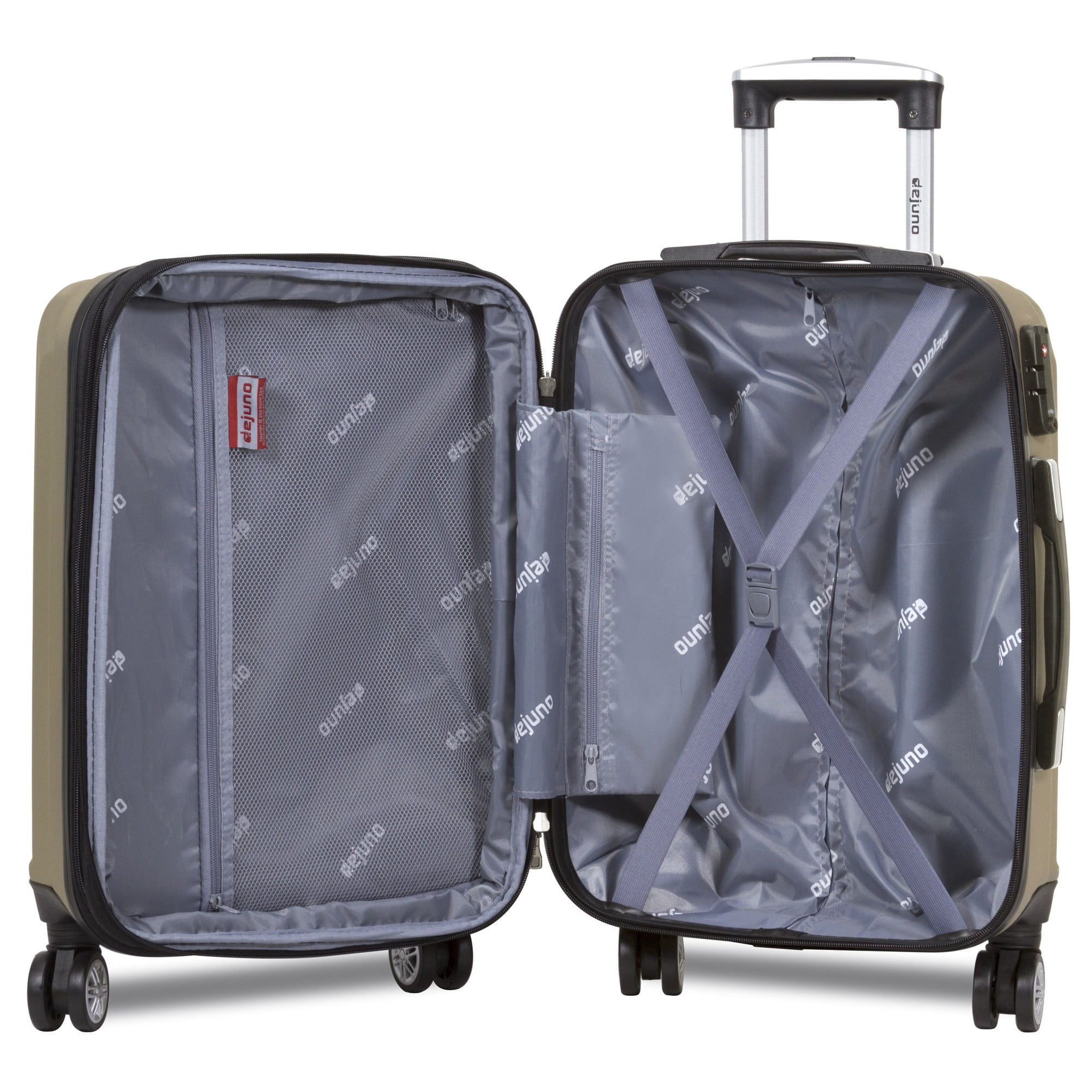 Dejuno Camden Hardside 3-Piece Expandable Spinner Luggage Set - Champagne (20", 24" and 28")