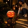 thumbnail image 6 of 1Pack Solar Jack O Lantern Stake String Lights - Orange Halloween Pathway Decor for Outdoor Halloween Yard Display, 6 of 7