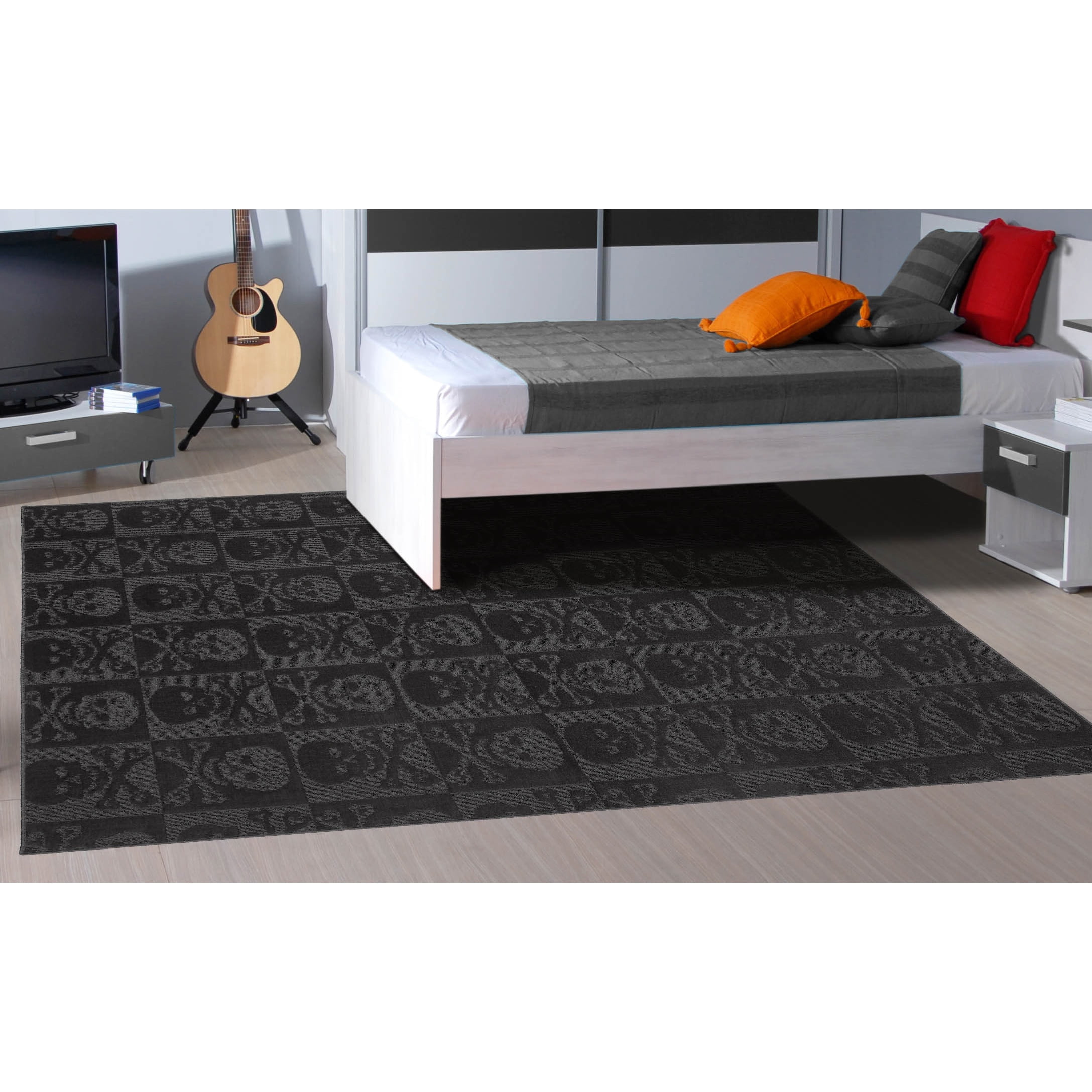 Design Black Rug your zone black tinsel fur rug 26 x 32 walmart com