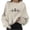 Beige, variant on Baqcunre Womens Hoodies Womens Casual Long Sleeve Round Neck Sweatshirts Heartbeat Prints Loose Top Crewneck Sweatshirts Fall Outfits Women Trendy Beige L