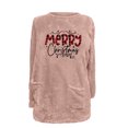 thumbnail image 3 of VALMASS Women Merry Christmas Crewneck Warm Tops Plus Size Long Sleeve Winter Velvet Tops Thick Thermal Sweaters (S, E Pink), 3 of 3