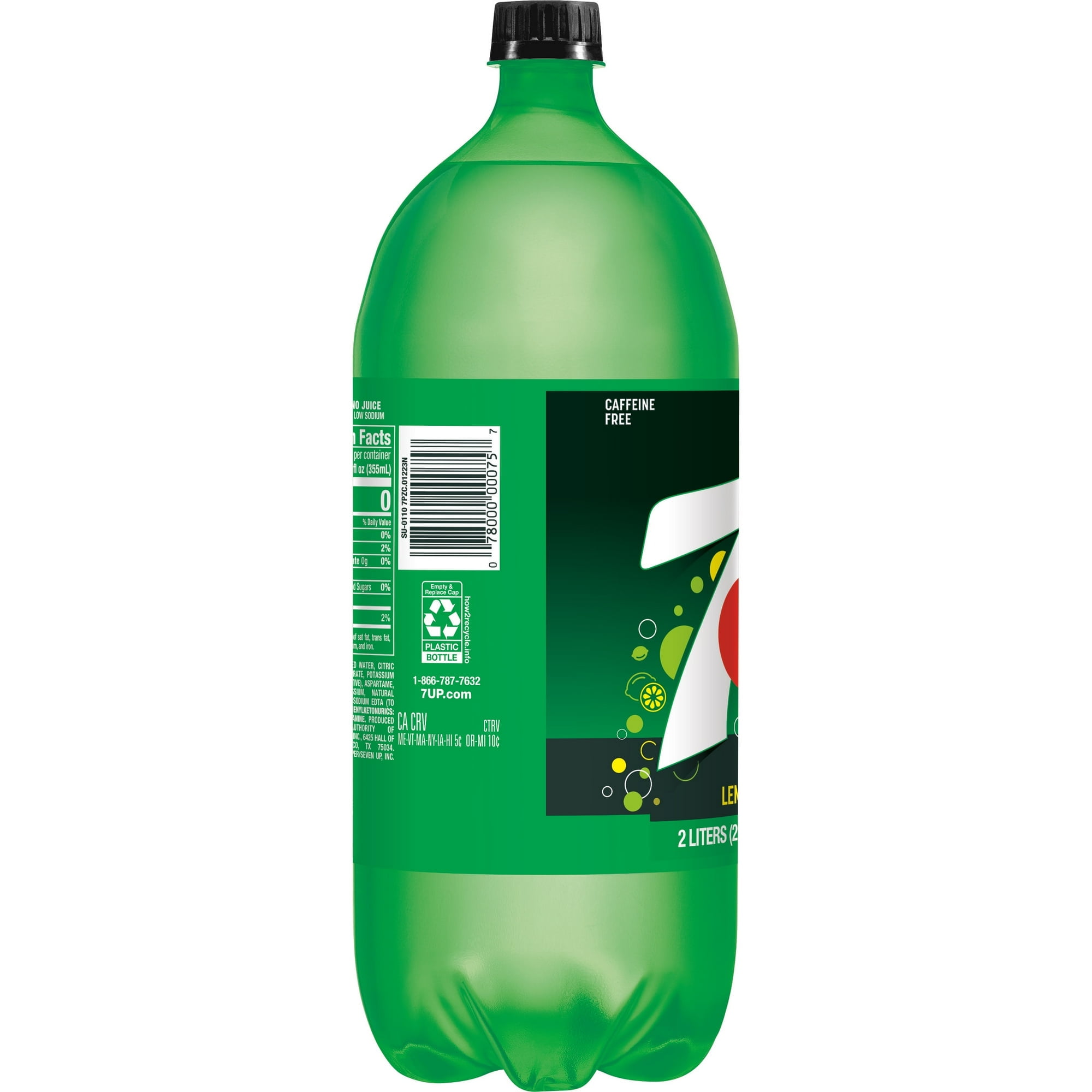 7UP Caffeine Free Zero Sugar Lemon Lime Soda Pop, 2 Liter Bottle (Pack of 6)
