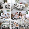 thumbnail image 5 of 3 Piece Black White Spring Floral Duvet Cover Set California King,Microfiber Comforter/Quilt Cover with Corner Ties and 2 Pillowcases,Summer Botanical Modern All Season Bedding with Zipper Closure, 5 of 8