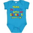 thumbnail image 3 of Inktastic Yeah I'd Rather be with My Grandma in Red Yellow and Blue Boys or Girls Baby Bodysuit, 3 of 5