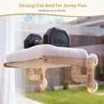 thumbnail image 4 of White Foldable Cat Window Perch with Washable Cushion for Indoor Sunbathing, 4 of 9