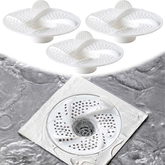 Shower Drain Hair Catcher, Bathroom Sink Strainer, Tub Drain Hair Catcher, Hair Catcher Shower Drain, Drain Cover Bathroom Tub, Bathtub Hair Catcher for Drain White 3.03x0.86 Inch 3Pcs