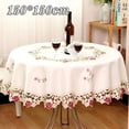 thumbnail image 1 of BUYISI 1Pc 3 Sizes Tablecloth Rural Style Embroidered Round Table Cloth Home Hotel Decoration Table Cloth Home Party Table Covers 150*150Cm, 1 of 5