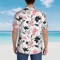thumbnail image 3 of Lsque Lilies Flowers pattern Hawaiian Shirt for Men, Unisex Summer Beach Casual Short Sleeve Button Down Shirts-Medium, 3 of 9