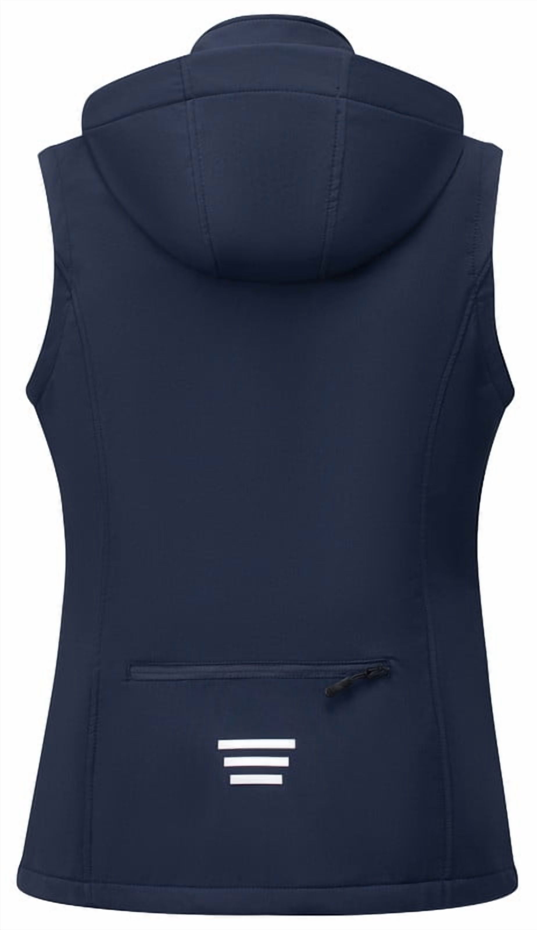 KVE Women's Hooded Softshell Vest Fleece Lined Windproof Zip Up Sleeveless Jacket Lightweight Coat for Running Navy X-Large