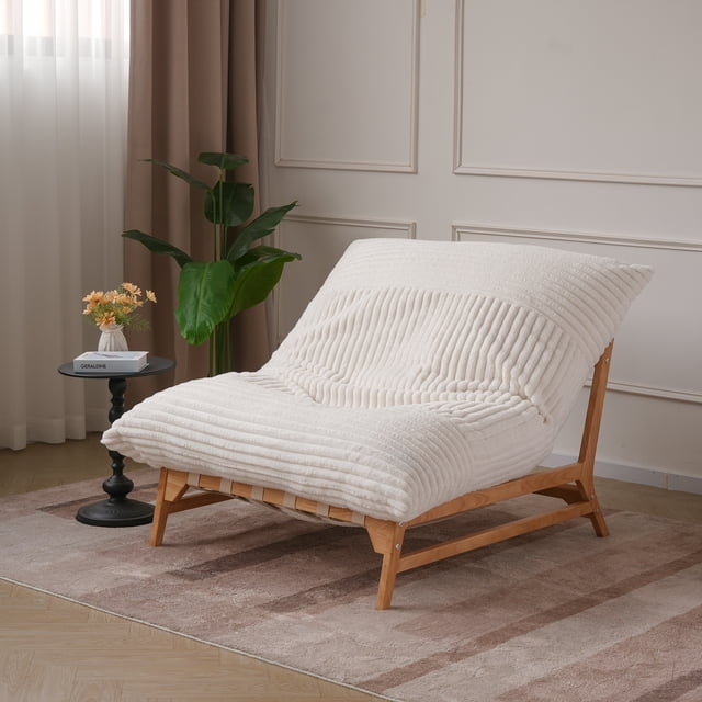 The Magic Home Fauteuil d'Appoint Surdimensionné de 47,24 Po, Sofa Inclinable Chaise, Beige