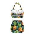 thumbnail image 4 of Suhoaziia Swimsuit Women Tankinis Sets Swimsuit Coverup String Sexy Bathing Suit Size M Halter Ruched Summer Pineapple 2 Pack Bathing Suits for Teens Girls, 4 of 6