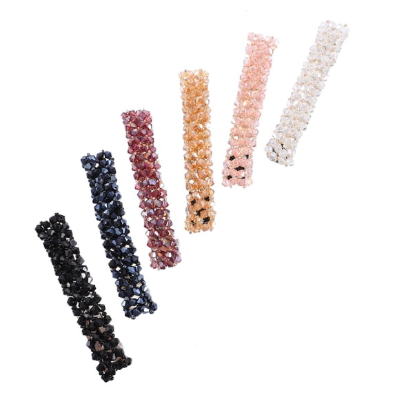 Elastic Hair Clips,6 Pack Sparkle Hair Barrettes,Decorative Spring Clips for Headdress