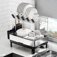thumbnail image 1 of Dish Drying Rack Stainless Steel Dish Racks for Kitchen Counter Dish Drainers with Automatic Drainage Utensil Holder & Cups Holder Space Saving Kitchen Organizer, 1 of 7