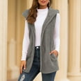 thumbnail image 5 of WEIYLL Cardigan Sweaters for Women Hooded Fluffly Vintage Shaggy Vest Jacket Long Grey Winter Clothing ,XL, 5 of 7