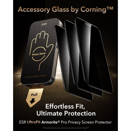 ESR iPhone 17 17 Pro 17 Pro Max ガラスフィルム 3枚入り 9H越え 強化ガラス 10倍強化保護 全面保護 米軍規格 貼付け簡 自動吸着 Corning製 トレイ付き