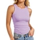 thumbnail image 1 of Camiseta sin mangas AURUZA con espalda nadadora y canalé para mujer, Lavanda, Talla S, 1 of 7
