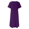 thumbnail image 3 of WILLBEST Vêtements d'Assemblage pour Femmes Robe Décontractée Unie à Manches Courtes Col Rond Ample avec Poches, 3 of 4