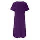 thumbnail image 2 of Gibobby Vestidos Casuales para Mujer Vestido informal de manga corta con cuello redondo y bolsillos sueltos de color liso para mujer(Morado,5XL), 2 of 5