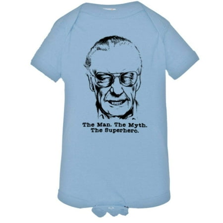 

PleaseMeTees™ Baby Stan Lee Face Bust Man Myth Superhero Marvel Onsie