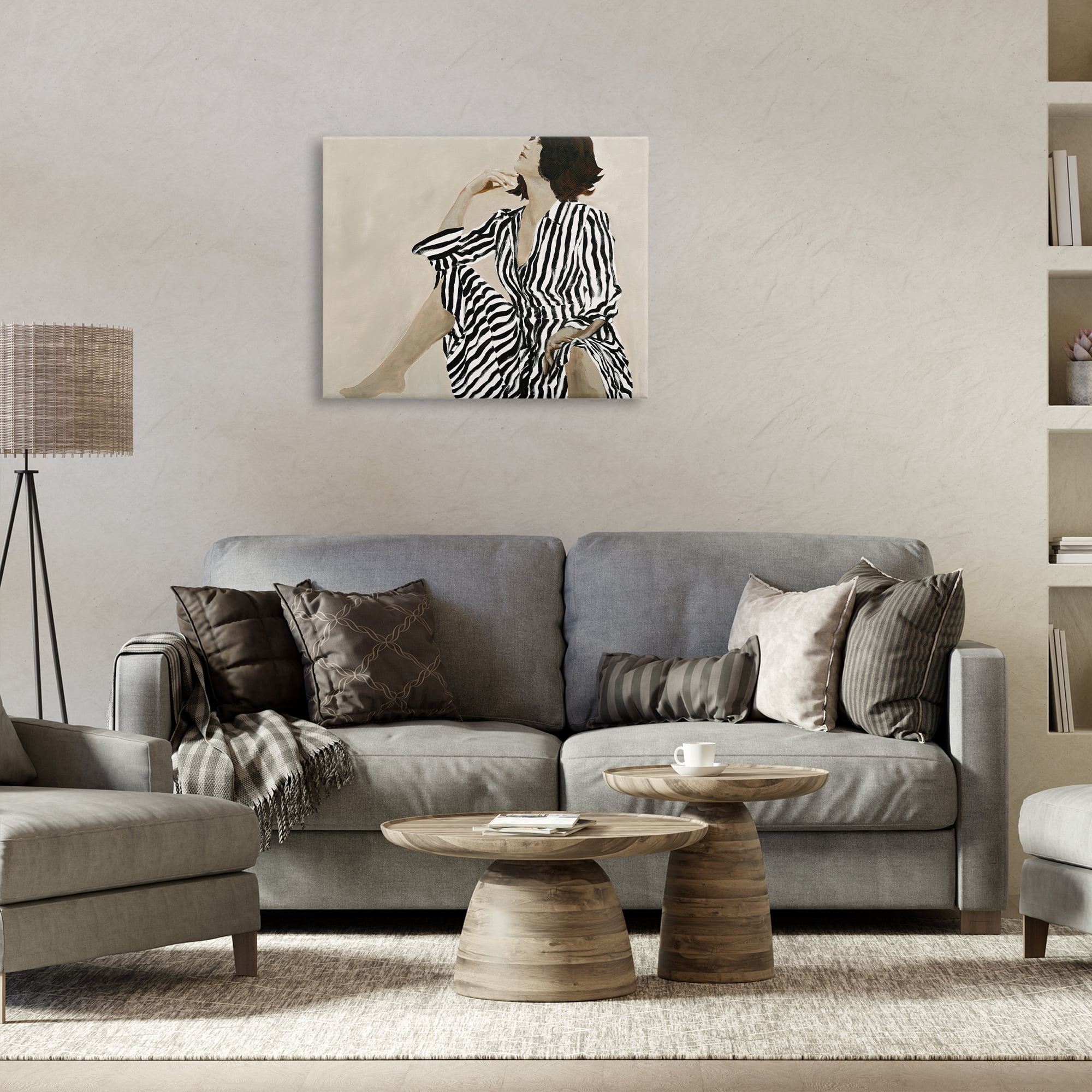 Stupell Industries Stylish Woman in Thought People Painting Wrapped Canvas Art Print Wall Art, 30 x 24