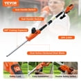 thumbnail image 2 of Cortasetos inalámbrico VEVOR 20 V hoja de acero de doble filo 18 pulgadas kit de cortasetos de poste batería de 20 V cargador rápido incluido, 2 of 9