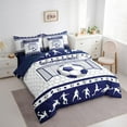 thumbnail image 3 of Manfei Soccer Print Bedding Comforter Set 7-Piece for Boys Girls, Football Sport King Bedding Sets, Geometry Hexagon Bed Sheets, Microfiber Room Decor, 3 of 8