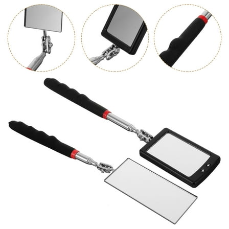 CRILSTYLEO Inspection Mirrors Plastic 2Pcs Telescopic Adjustment Led