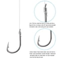 thumbnail image 4 of Uxcell 6# Small Fishing Hooks with 36cm Line, 0.4x0.23 Inch Double Hook Rigs with Barbs Fishing Hook, Silver Tone 20Pcs, 4 of 4
