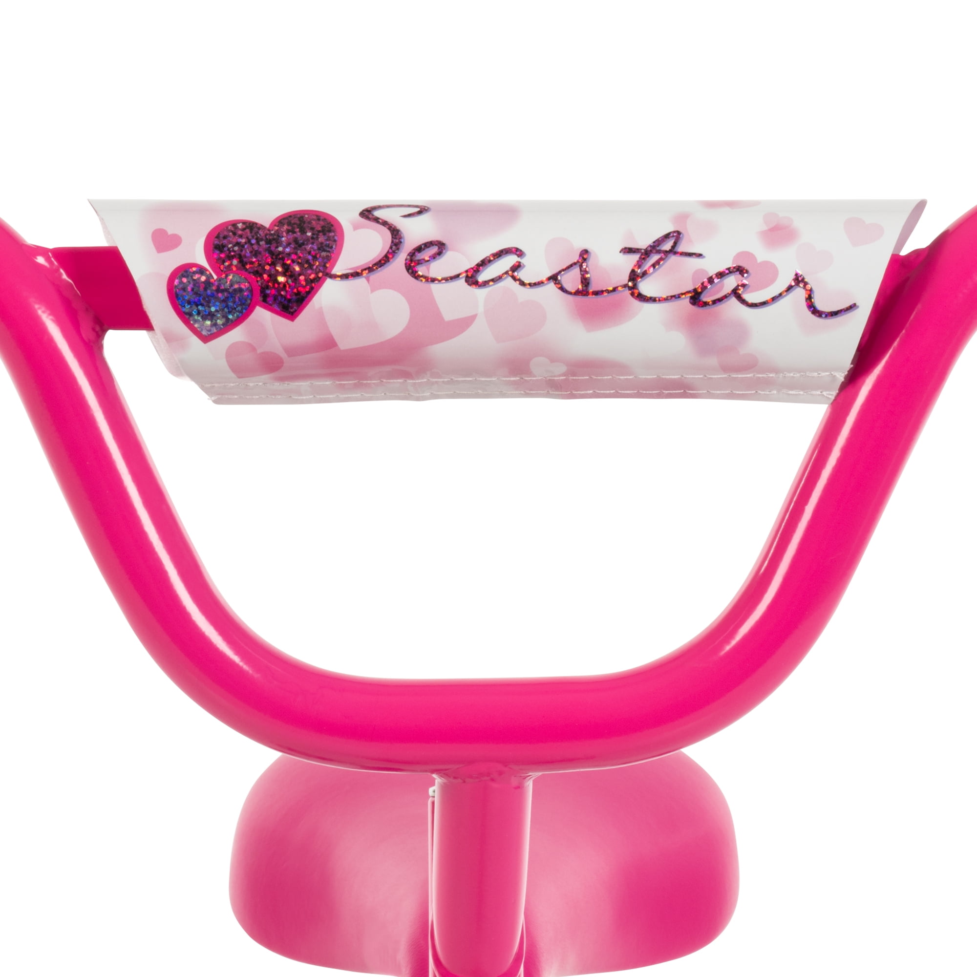 Huffy Sea Star 12-inch Girls’ Bike with Training Wheels, White/Pink, 3-5 years