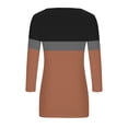 thumbnail image 7 of Lenpel Women's 3/4 Sleeve Tops Spring Summer Plus Size Square Neck Color Block Casual T Shirts Tunic Tee Blouses, 7 of 7