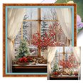 thumbnail image 1 of Hilo Algodón Bordado Punto Cruz Con Escena Nieve Y Ventana Impresa 11CT 50x50cm, 1 of 9