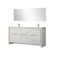 thumbnail image 2 of Lafarre 72 in W White Double Vanity, White Quartz Top, Rose Gold Faucet Set & 70" Mirror, 2 of 6