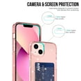 thumbnail image 4 of SaniMore for iPhone 14 Plus 6.7" Translucent Glitter Case, Rugged PC Back & Soft TPU Bumpers Case with Card Slot Shockproof Protective Case for iPhone 14 Plus Women Ladies Girls, Pink, 4 of 8