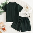 thumbnail image 4 of Nwiuh Toddler Baby Boys Clothes Summer Outfits Polo Shorts Set 2Pcs Boys Clothing Sets 12 Month-5T Dark Green for Size 12-18 Months, 4 of 6