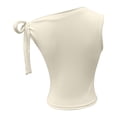 thumbnail image 4 of Ashirexll Débardeurs pour Femmes Mode Décontractée Couleur Unie Sans Manches Col Incliné Blouses Tops d'Été, 4 of 5