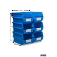 thumbnail image 2 of Triton Products LocBin 8-Piece Wall Storage Unit with 14-3/4"L x 8-1/4"W x 7"H Interlocking Poly Bins, 6ct, Wall Mount Rails 8-3/4"L with Hardware, 2pk Organizers, 2 of 7
