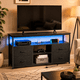 thumbnail image 2 of Zocalo Mueble para TV con Tomas de Corriente y Luces LED, Centro de Entretenimiento de TV de 4 cajones con Estante Abierto, Mueble de TV de 50 a 43 Pulgadas (Negro), 2 of 8