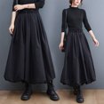 thumbnail image 5 of Falda de mujer casual Falda sólida de color negro Negro, 5 of 5