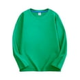 thumbnail image 2 of Wavsuf Thin T-shirt for Kids Summer Boys and Girls Pullover Solid Green Sweatshirt Size 9-10 Years, 2 of 3