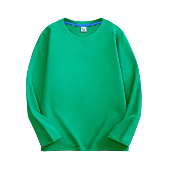 Chemises à Manches Longues pour Garçons et Filles, Hauts Décontractés à Col Ras du Cou, Tuniques Amples Unies, Jolis Chemisiers, T-Shirts