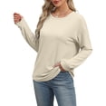 thumbnail image 7 of AherBiu Long Sleeve Tops for Women Casual Loose T Shirts Pullover Crewneck Basic Layer Top Tees Blouse, 7 of 7