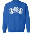 thumbnail image 2 of OXI Crewneck Sweatshirt - Your Workout is,Basic Casual Sweatshirts for Men's and Women Fleece Sweatshirt Long Sleeve- Royal Blue Small, 2 of 2