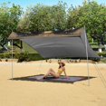 thumbnail image 6 of Portable Beach Tent Sun Shelter With Ground Pegs Water And Wind Resistant Sun Shade Canopy Angle Adjustable Black & Gold Celestial Map, 6 of 7