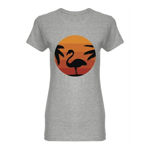 Flamingo Beach  Shaped T-Shirt Women -Image by Shutterstock, Female Medium