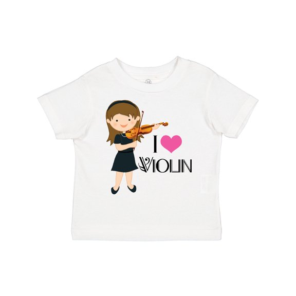 Inktastic Girls I Heart Violin Girls Toddler T-Shirt