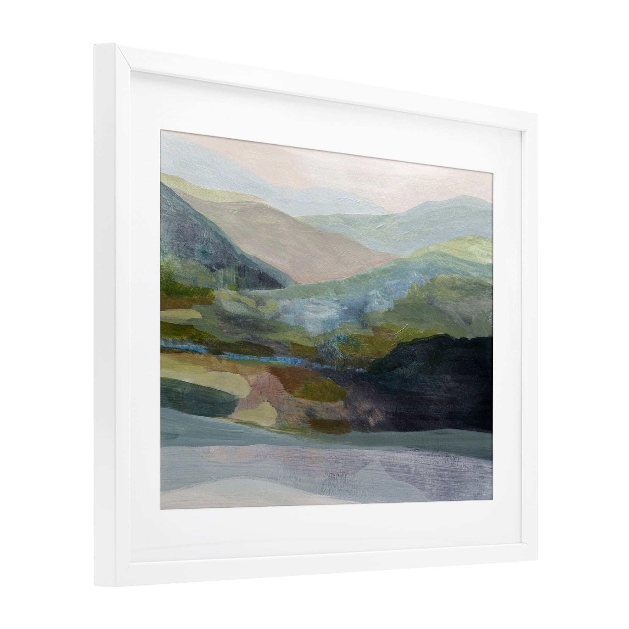 Stupell Industries Misty Morning Mountain Gradient White Framed Print Under Glass, design by Farren Lee