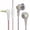 White, variant on JOGZMZ Wired Earphones Flat Earbuds Wired Control with Microphone Music and Sports 16mm Dynamics Flat Earbuds